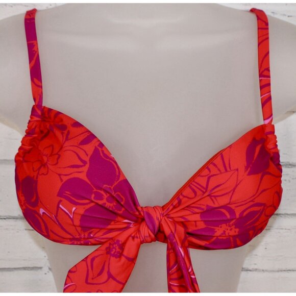 Adore Me Bikini Top & High Waist Bottom Set Red Joyful Daisies Size Medium NWT - Picture 5 of 13